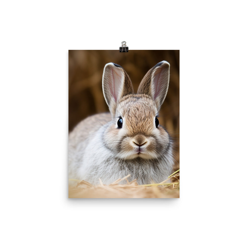 Netherland Dwarf Bunny Photo paper poster - PosterfyAI.com