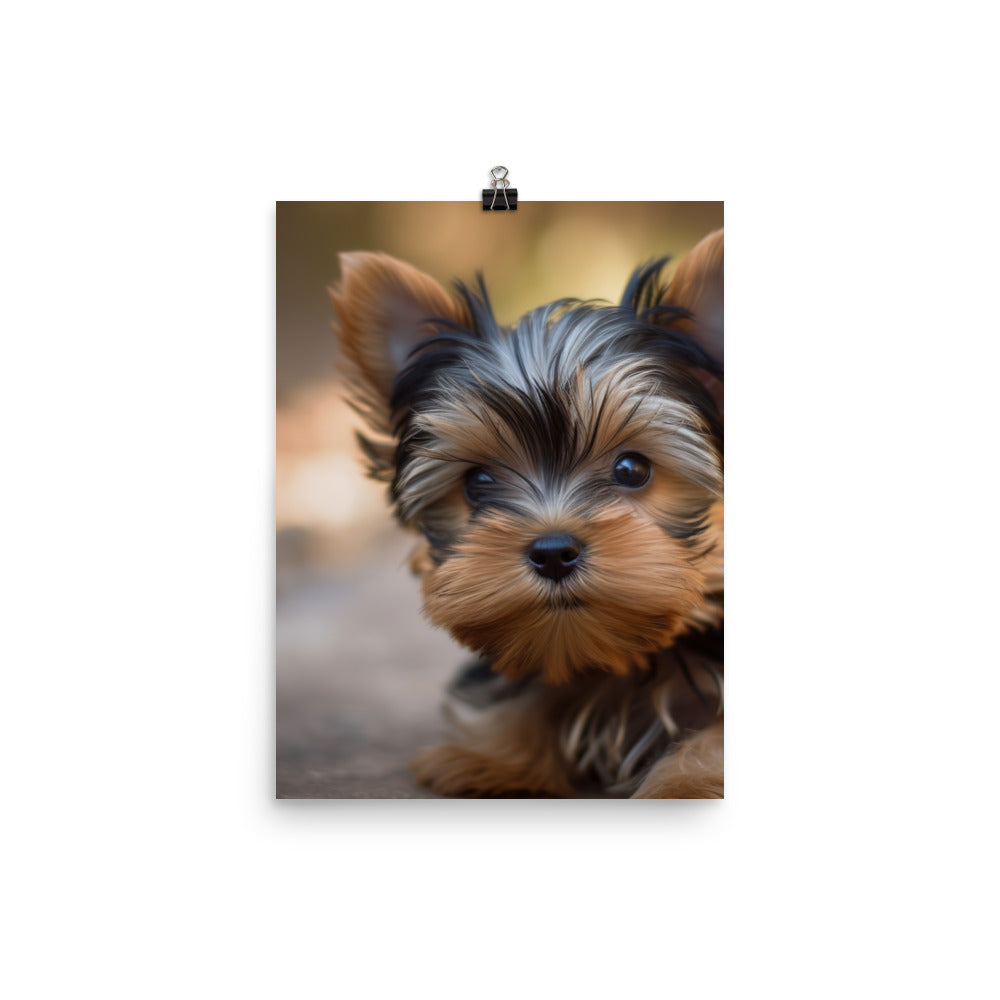 Yorkshire Terrier Pup Photo paper poster - PosterfyAI.com