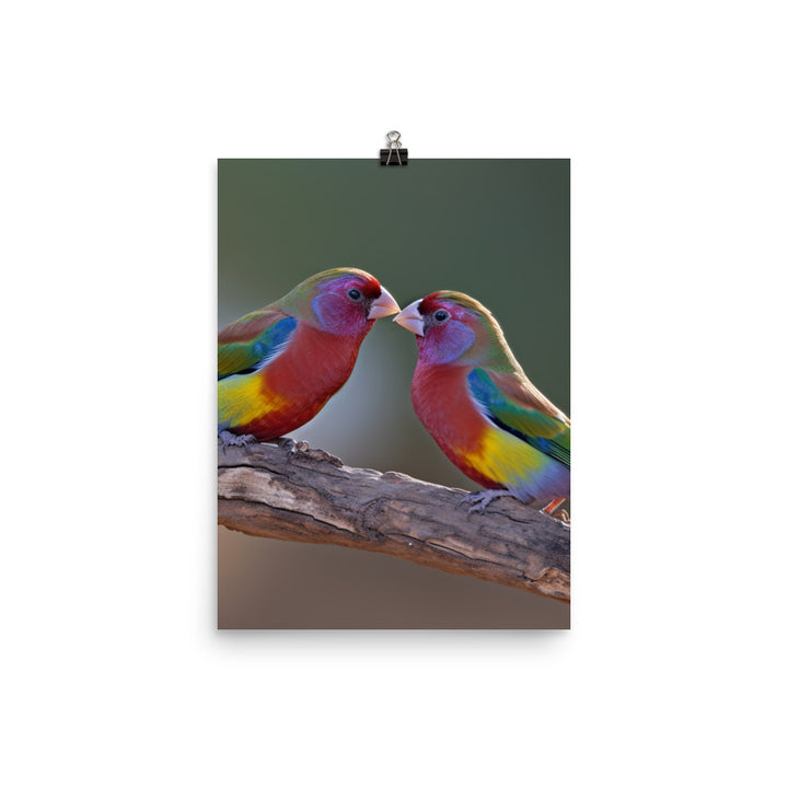 Rainbow Finches in the Wild Photo paper poster - PosterfyAI.com