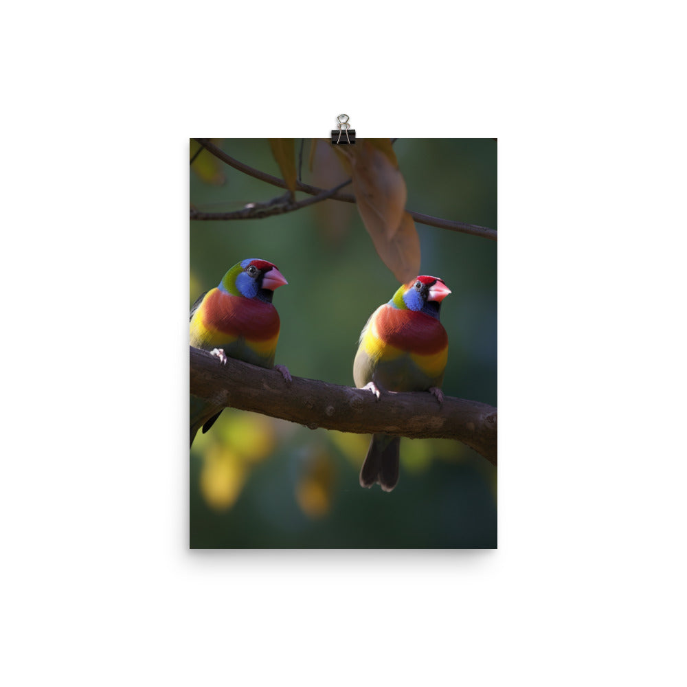 Rainbow Finches in the Wild Photo paper poster - PosterfyAI.com
