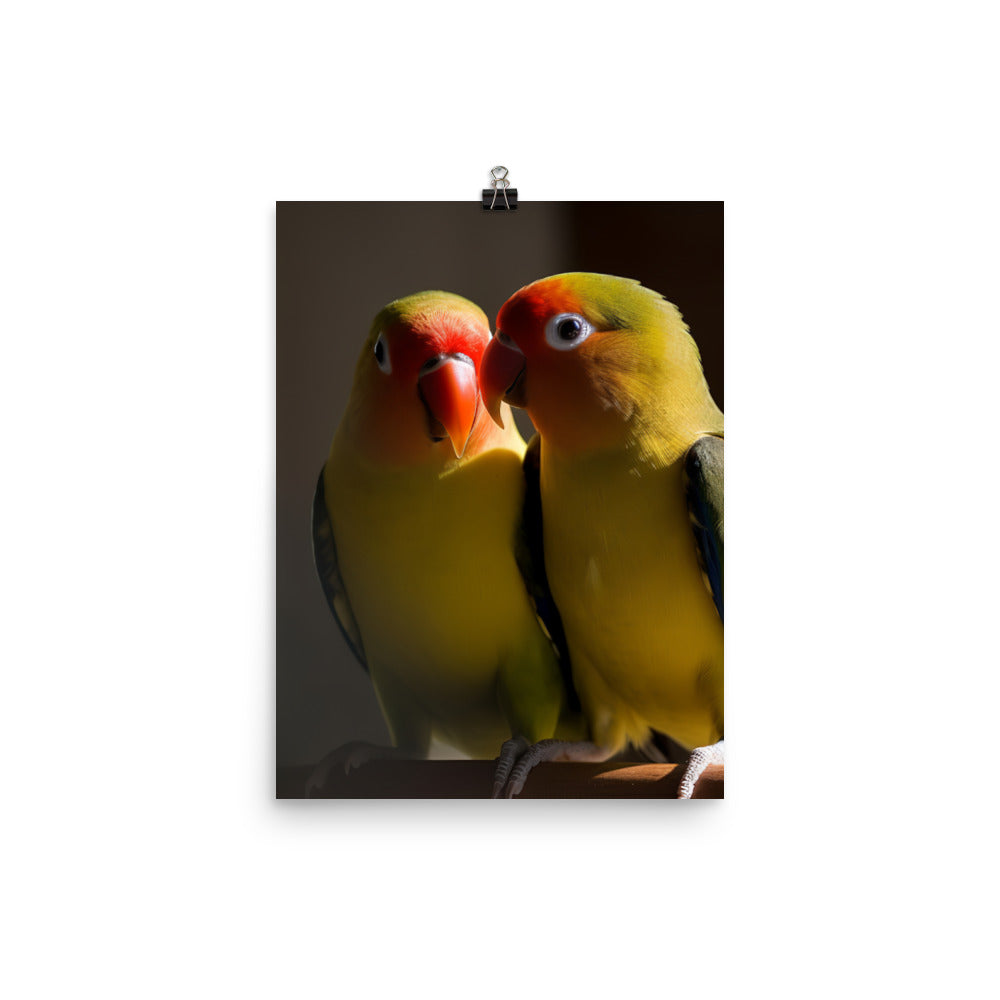 Lovebirds Pair Photo paper poster - PosterfyAI.com