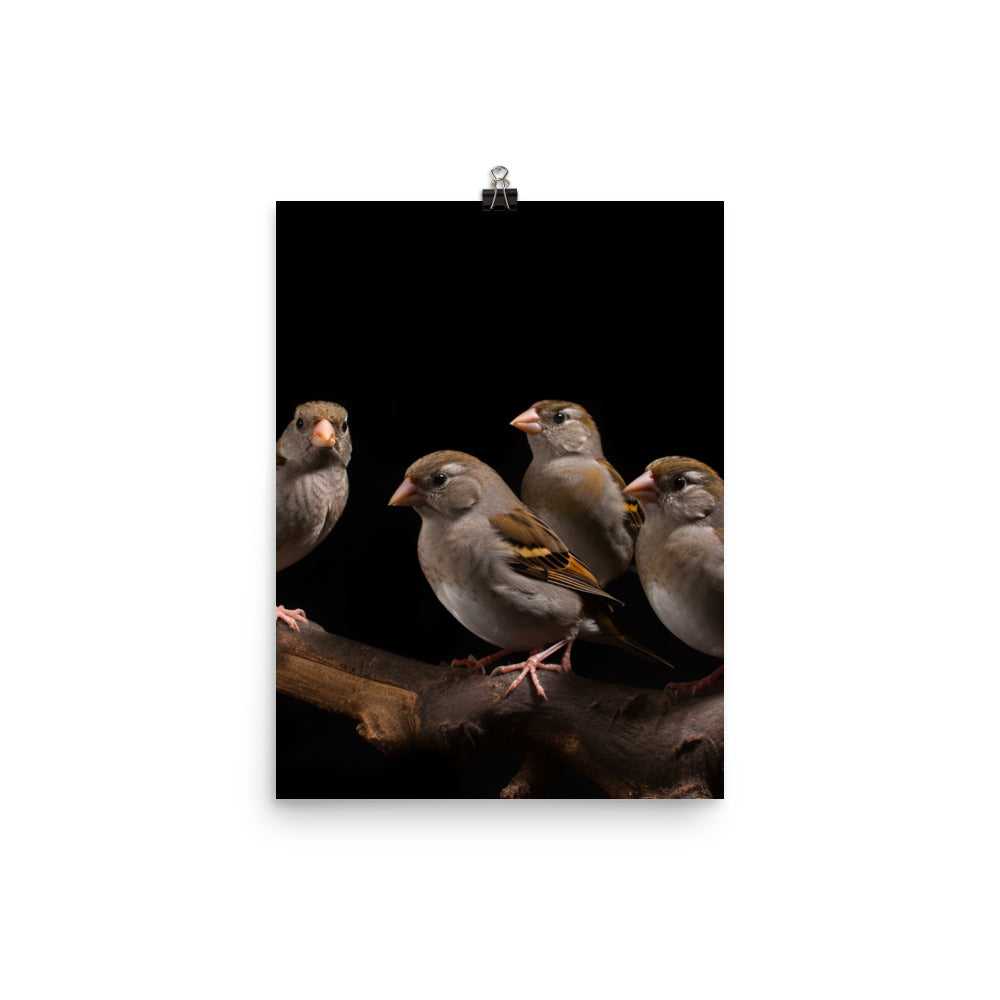 Flock of Society Finches Photo paper poster - PosterfyAI.com