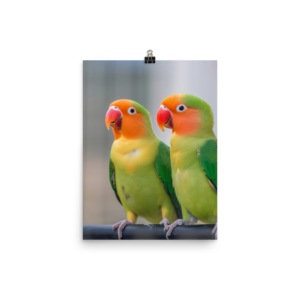 Cute Lovebirds Photo paper poster - PosterfyAI.com