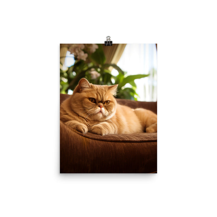 Exotic Shorthair Cat Lounging Photo paper poster - PosterfyAI.com