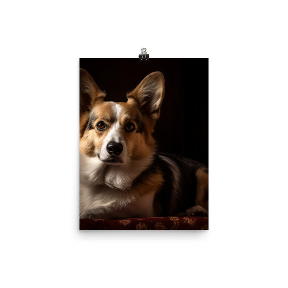 Welsh Corgi Portrait Photo paper poster - PosterfyAI.com