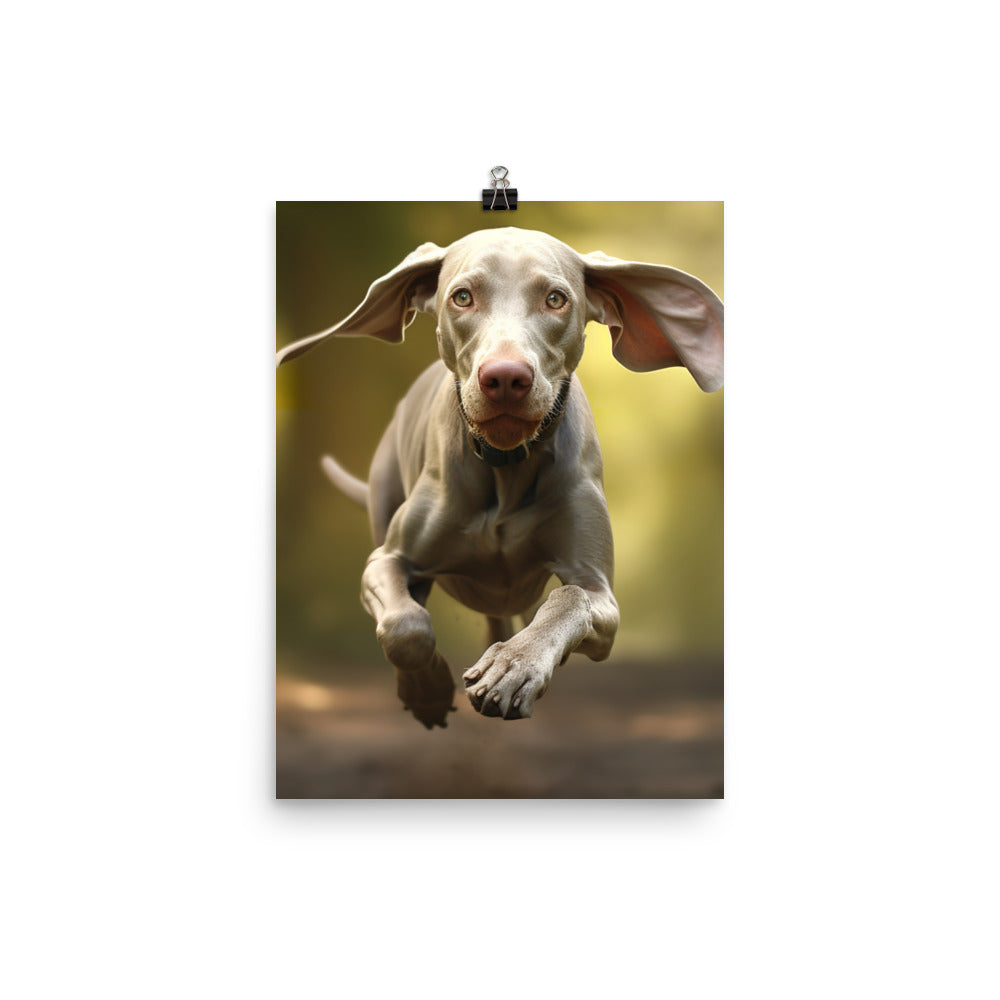 Weimaraner at Play Photo paper poster - PosterfyAI.com