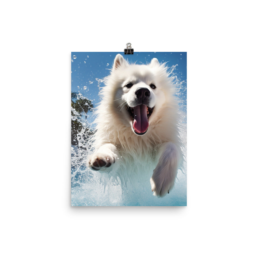 Samoyed Splash Photo paper poster - PosterfyAI.com