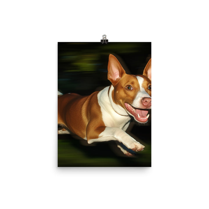 Running Basenji Photo paper poster - PosterfyAI.com