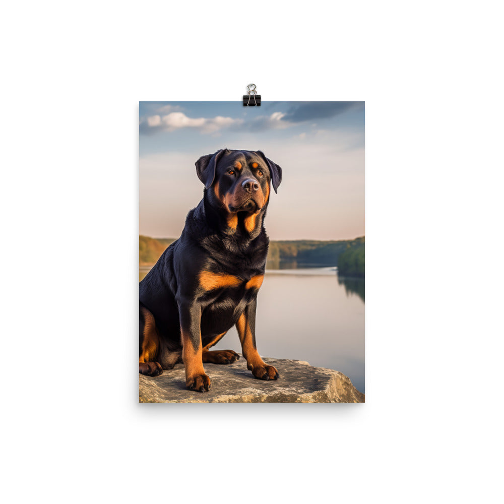 Rottweilers regal beauty Photo paper poster - PosterfyAI.com
