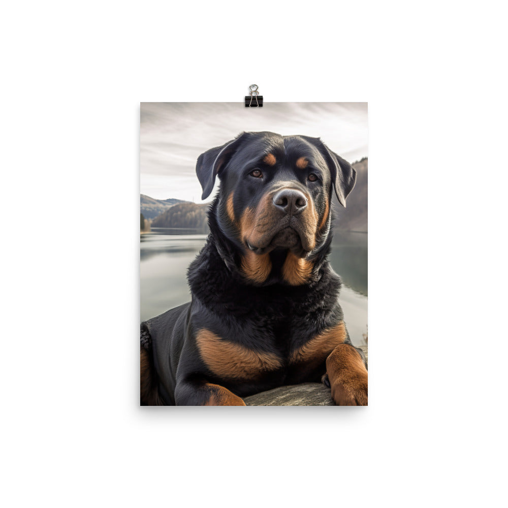 Rottweilers regal beauty Photo paper poster - PosterfyAI.com