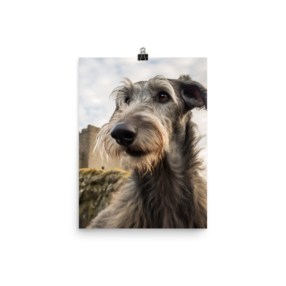 Regal Scottish Deerhound in a Castle Photo paper poster - PosterfyAI.com