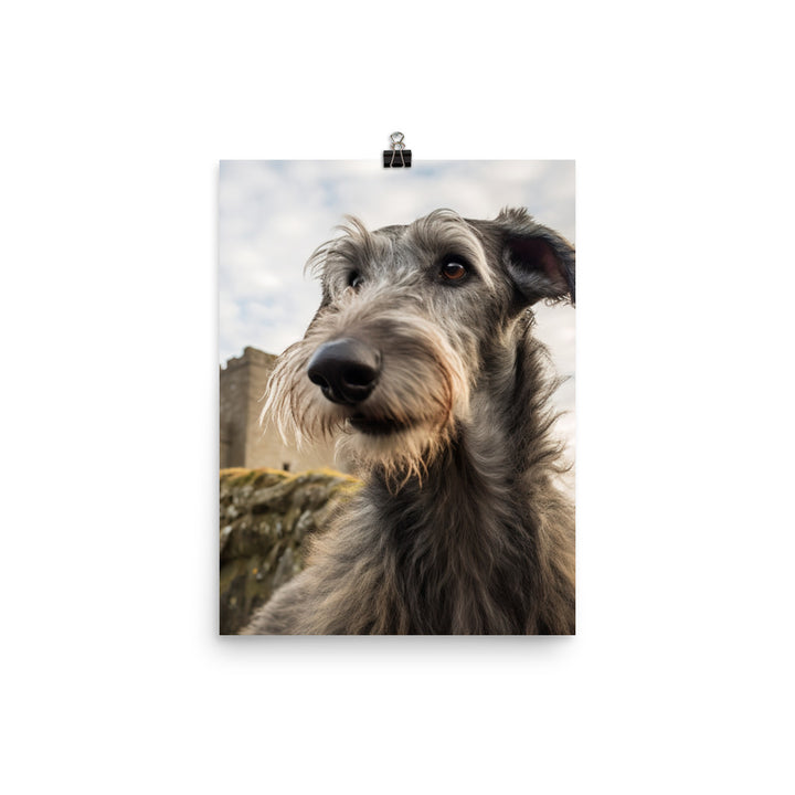 Regal Scottish Deerhound in a Castle Photo paper poster - PosterfyAI.com