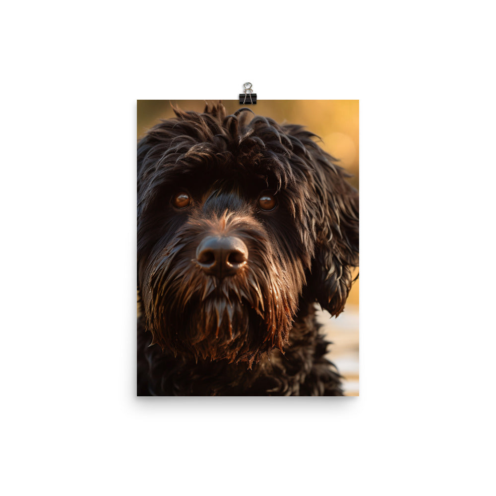Portrait of a Portuguese Water Dog Photo paper poster - PosterfyAI.com