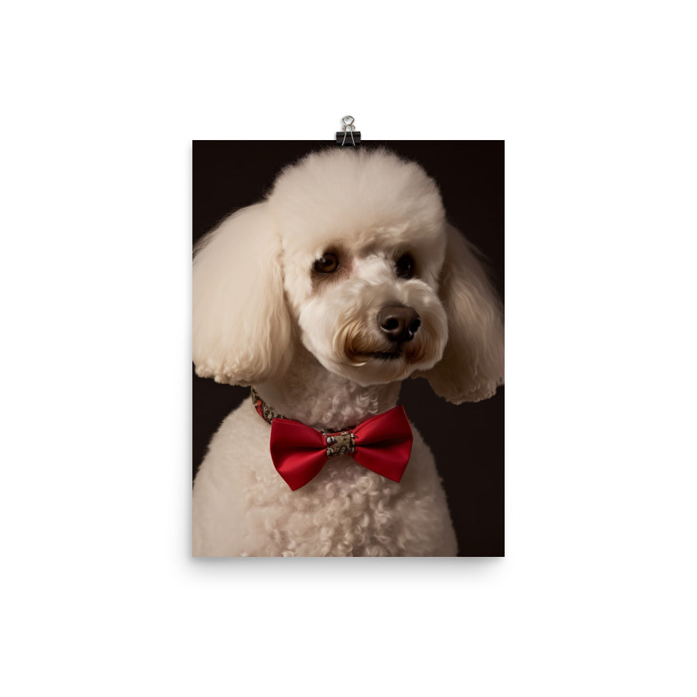 Poodle in a Bowtie Photo paper poster - PosterfyAI.com