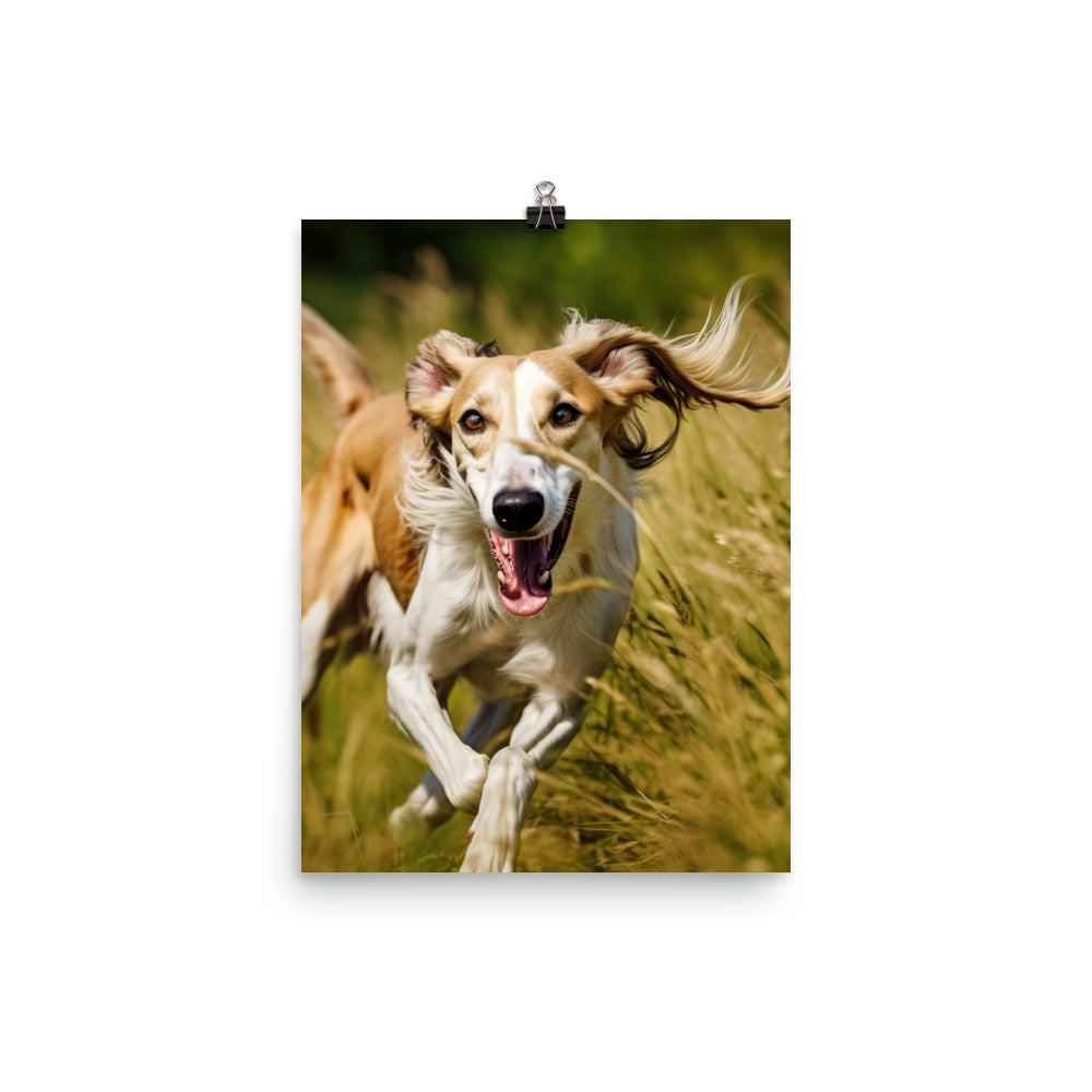 Playful Saluki Photo paper poster - PosterfyAI.com
