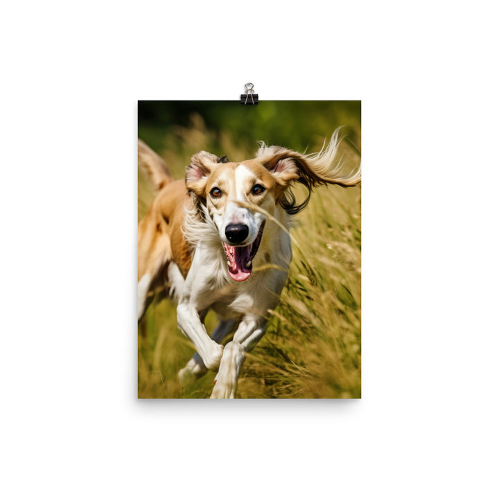 Playful Saluki Photo paper poster - PosterfyAI.com