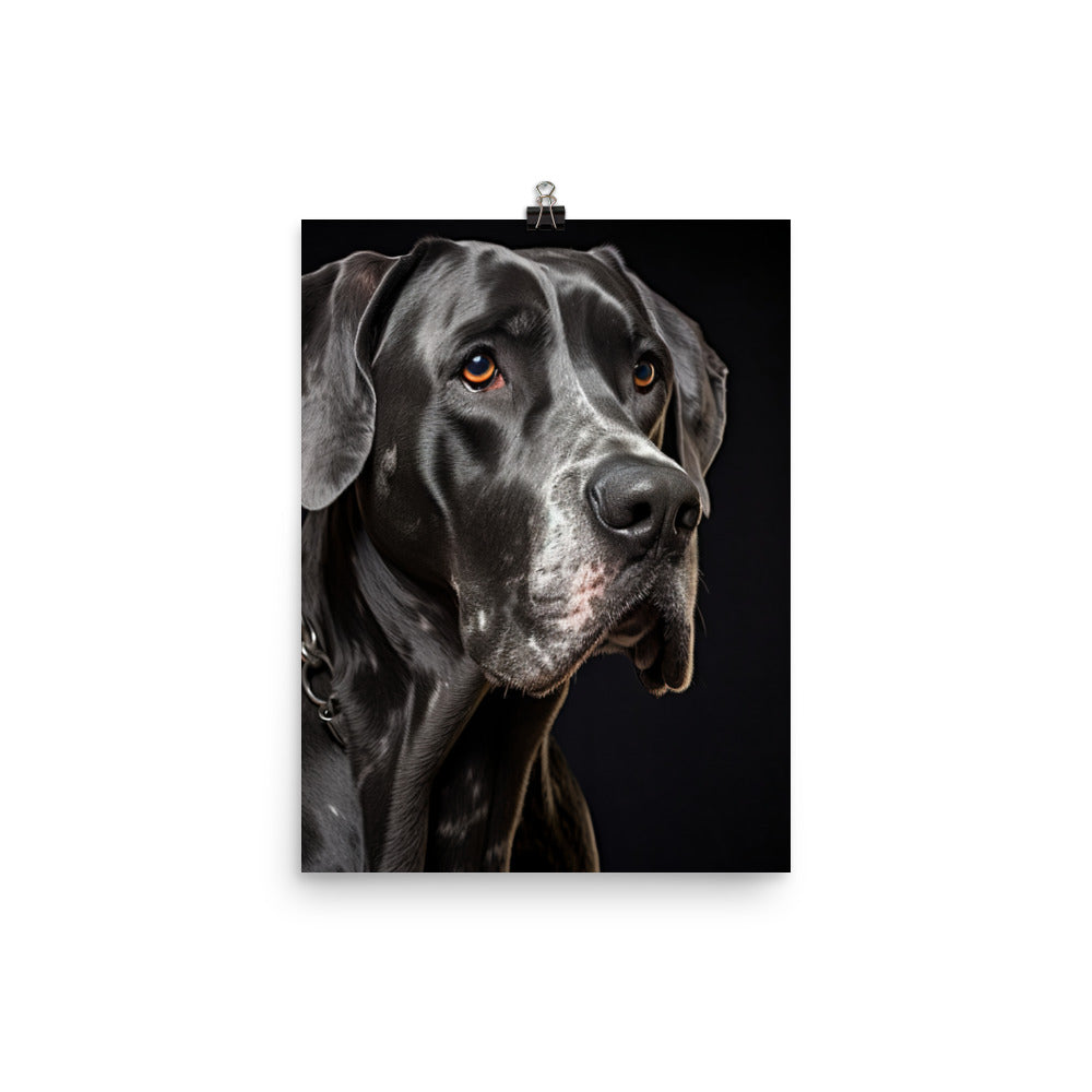 Noble Great Dane Portrait Photo paper poster - PosterfyAI.com