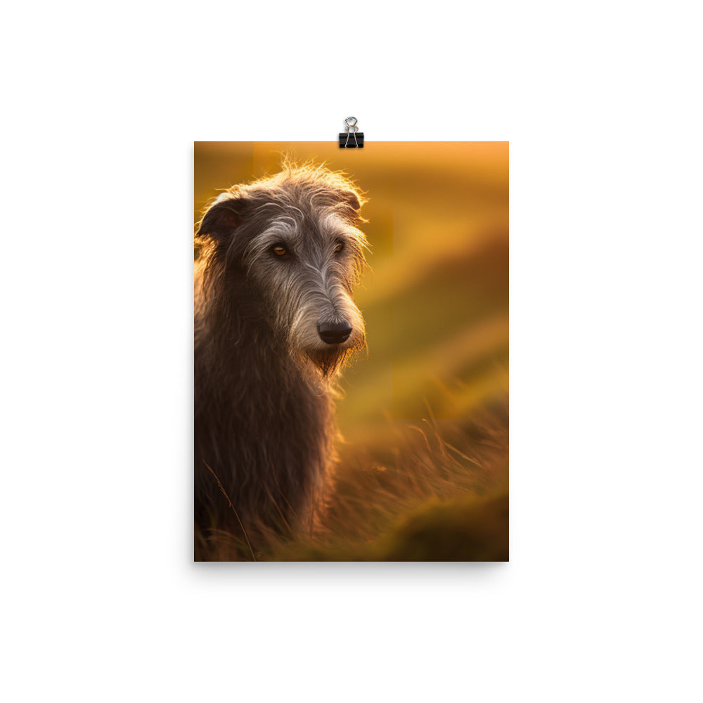 Majestic Scottish Deerhound at Sunset Photo paper poster - PosterfyAI.com