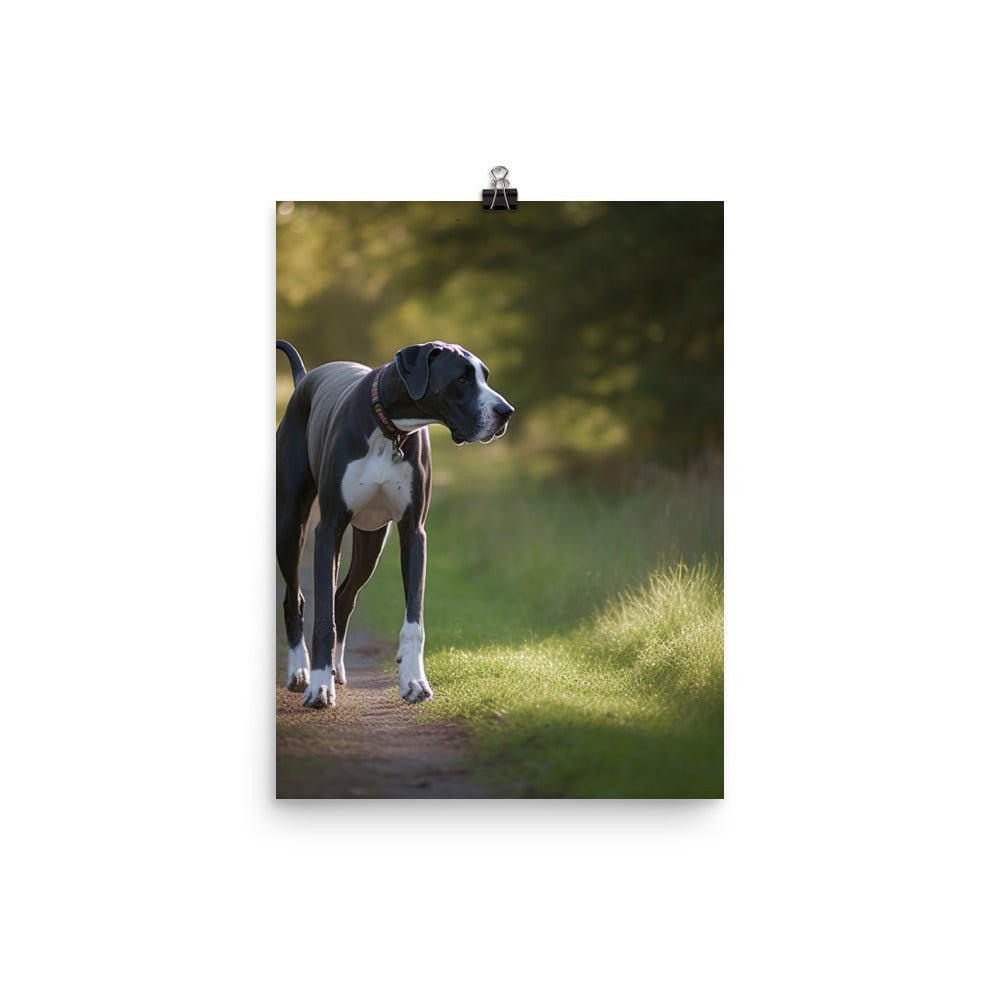 Majestic Great Dane on a Stroll Photo paper poster - PosterfyAI.com
