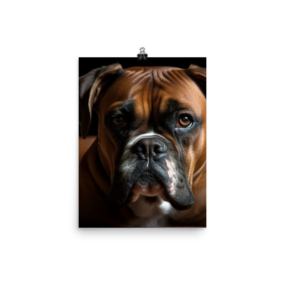 Majestic Boxer Portrait Photo paper poster - PosterfyAI.com