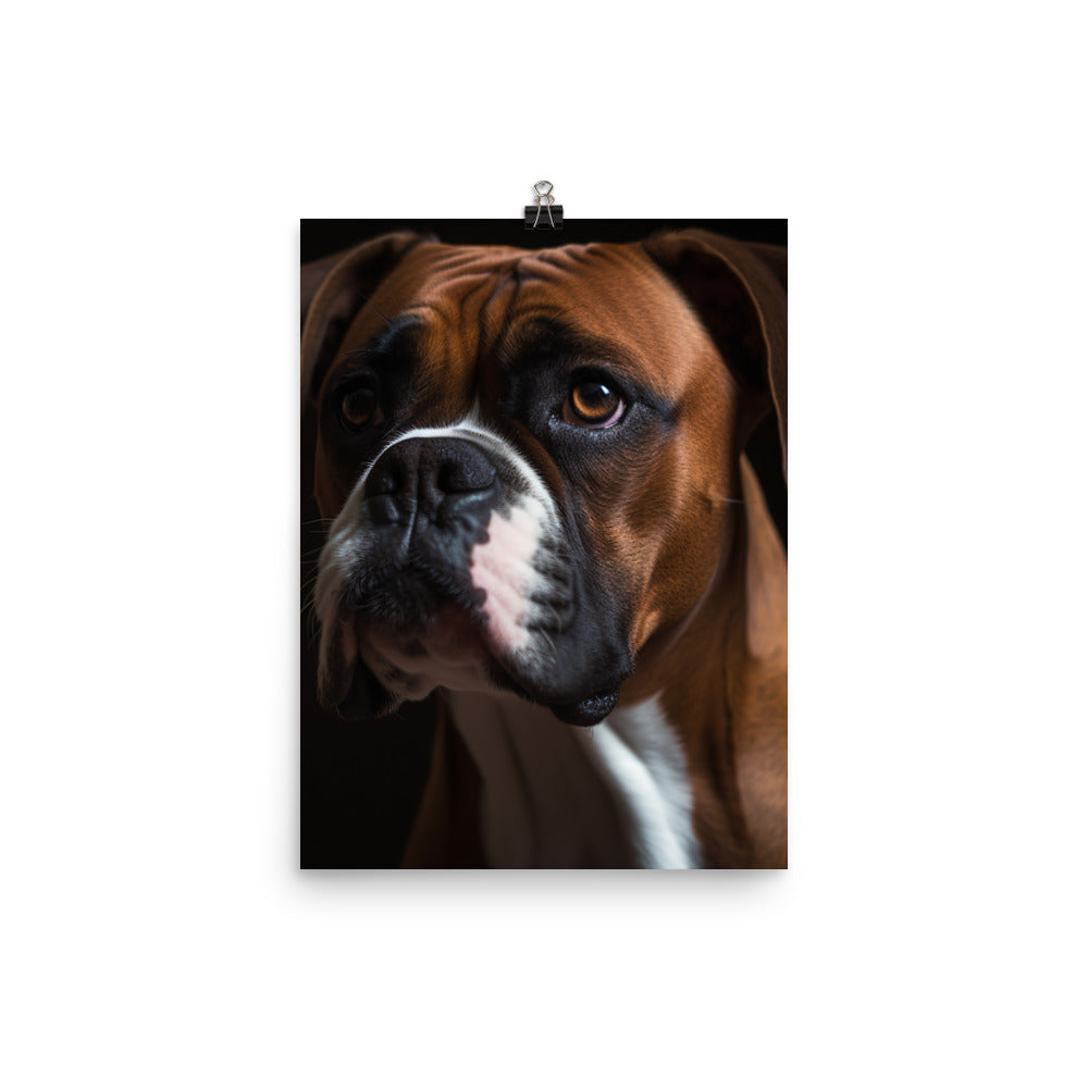 Majestic Boxer Portrait Photo paper poster - PosterfyAI.com