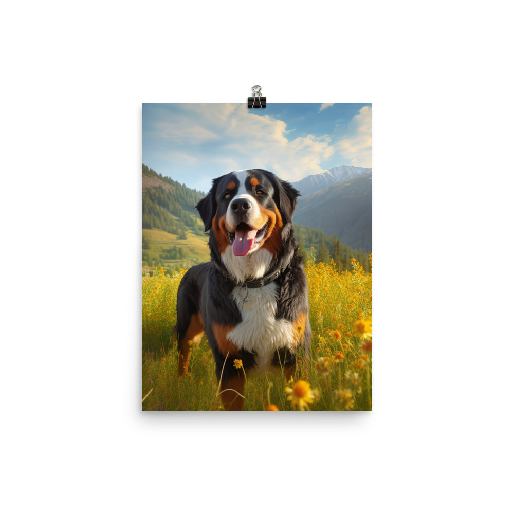 Majestic Bernese Mountain Dog Photo paper poster - PosterfyAI.com
