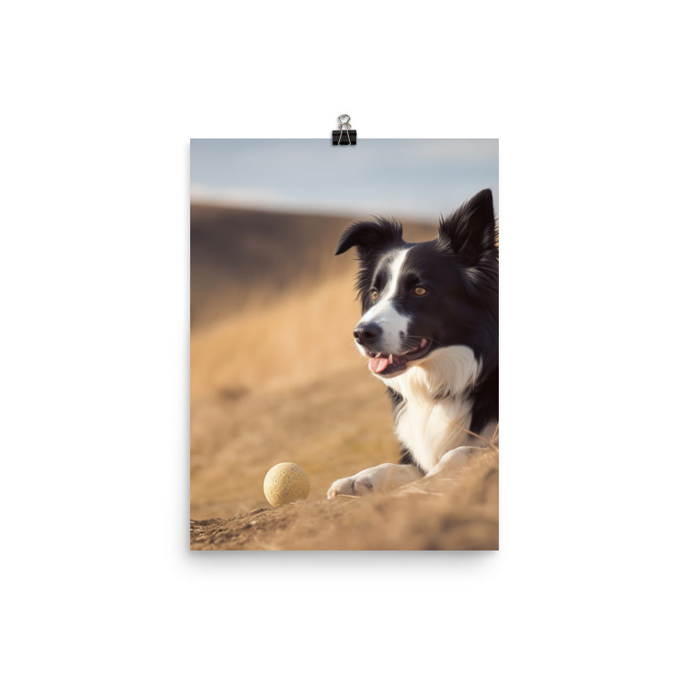 Loyal Border Collie at Work Photo paper poster - PosterfyAI.com