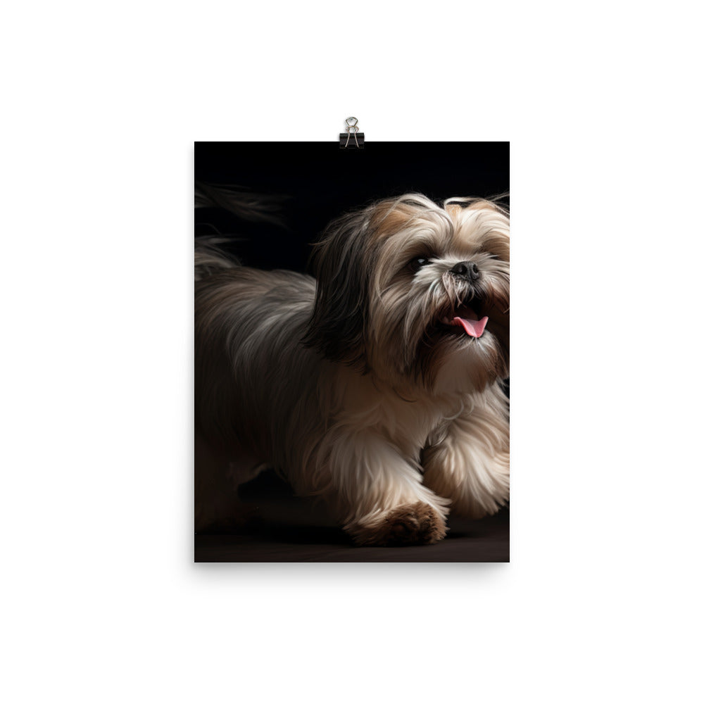 Lhasa Apso Playtime Photo paper poster - PosterfyAI.com