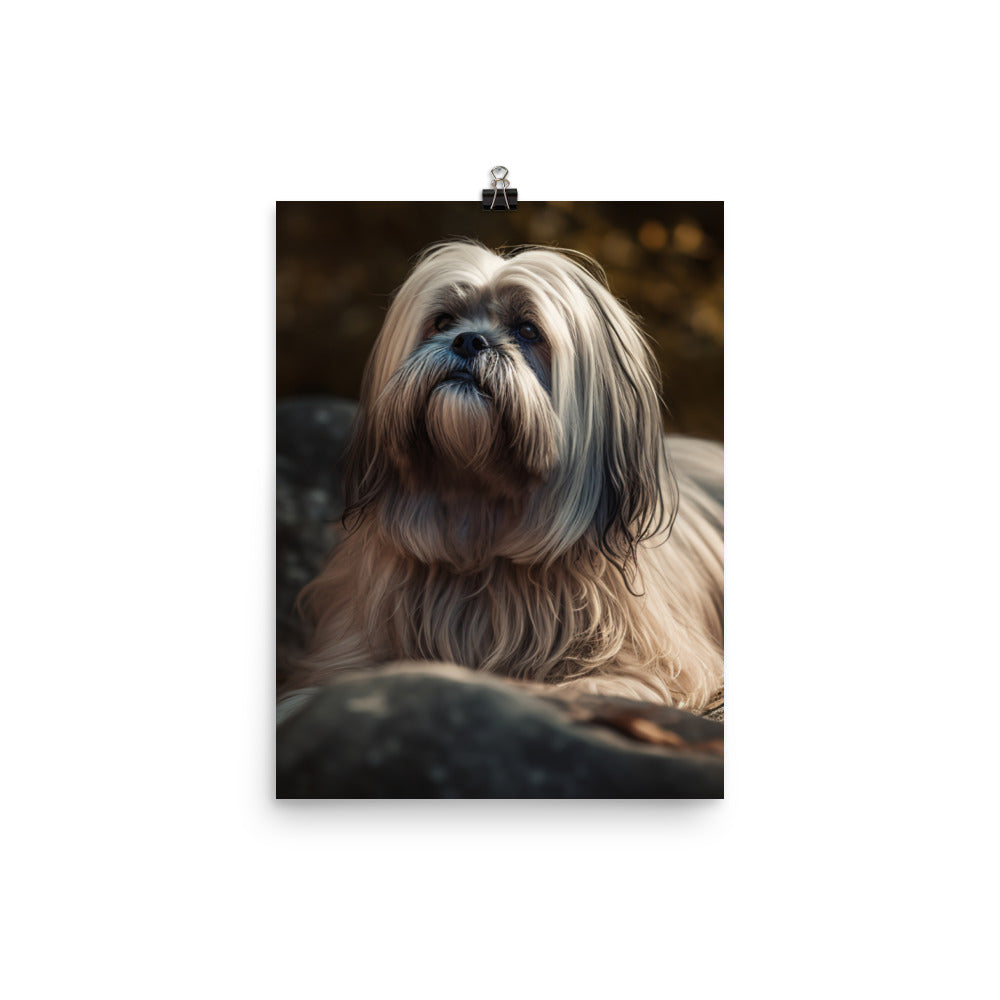 Lhasa Apso in Nature Photo paper poster - PosterfyAI.com