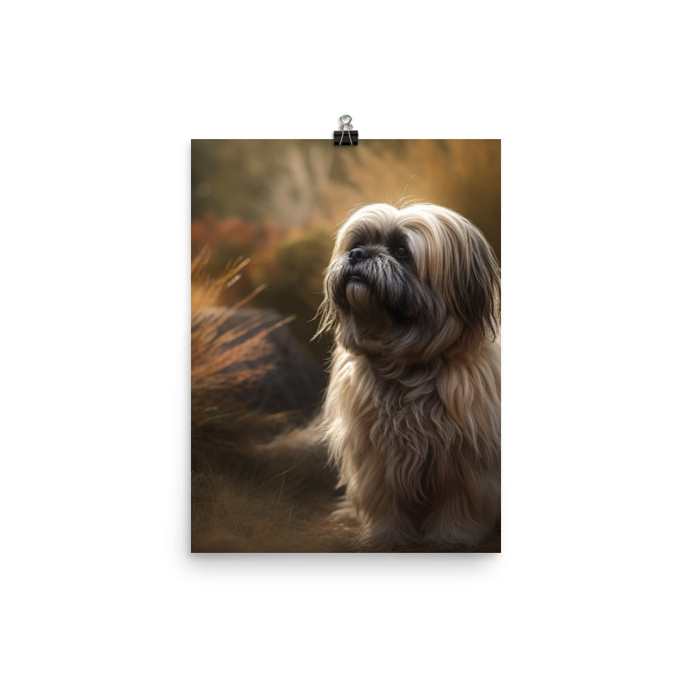 Lhasa Apso in Nature Photo paper poster - PosterfyAI.com