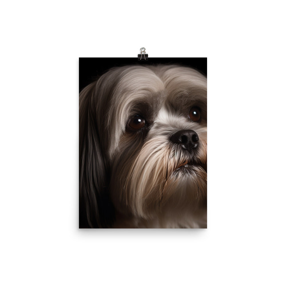 Lhasa Apso Glamour Shot Photo paper poster - PosterfyAI.com