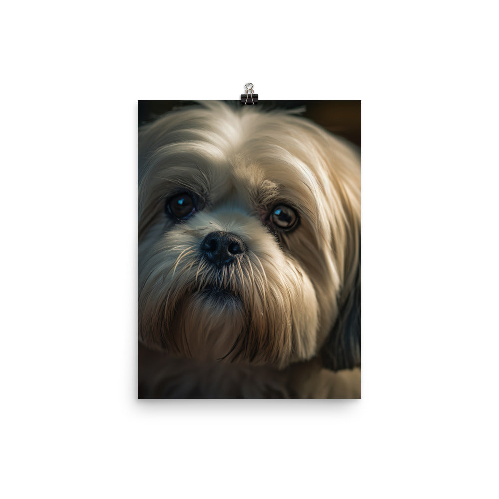 Lhasa Apso Gaze Photo paper poster - PosterfyAI.com