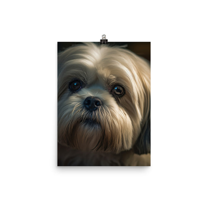 Lhasa Apso Gaze Photo paper poster - PosterfyAI.com