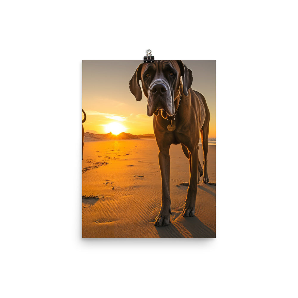 Great Danes at Sunset Photo paper poster - PosterfyAI.com
