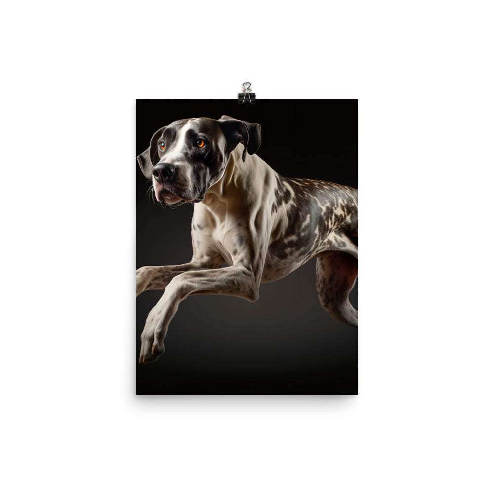 Graceful Great Dane in Motion Photo paper poster - PosterfyAI.com