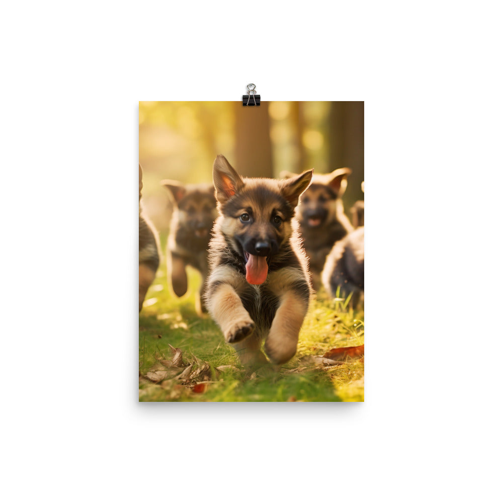 German Shepherd Puppies Photo paper poster - PosterfyAI.com