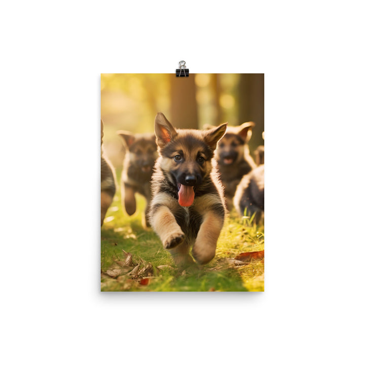 German Shepherd Puppies Photo paper poster - PosterfyAI.com