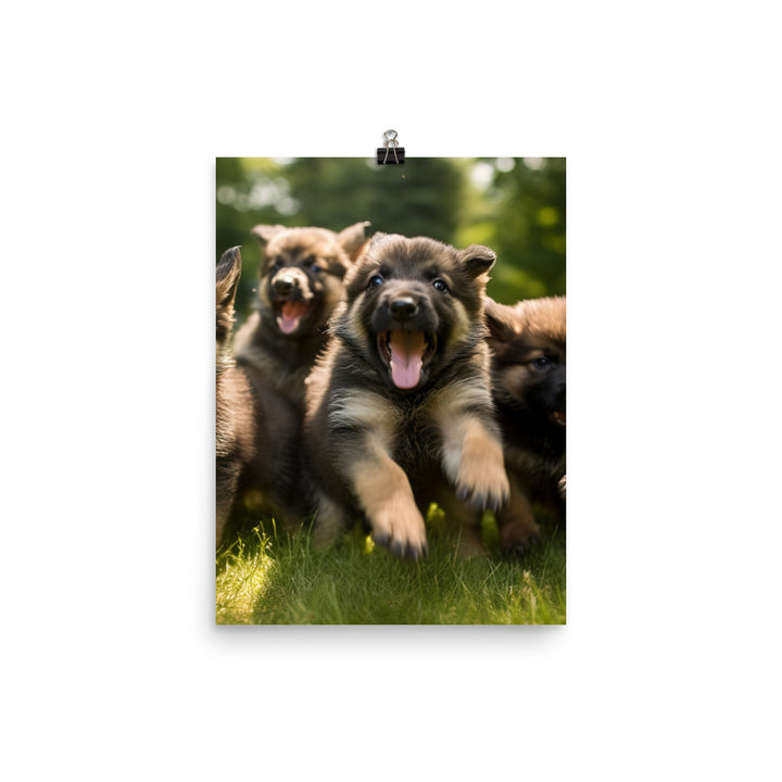 German Shepherd Puppies Photo paper poster - PosterfyAI.com