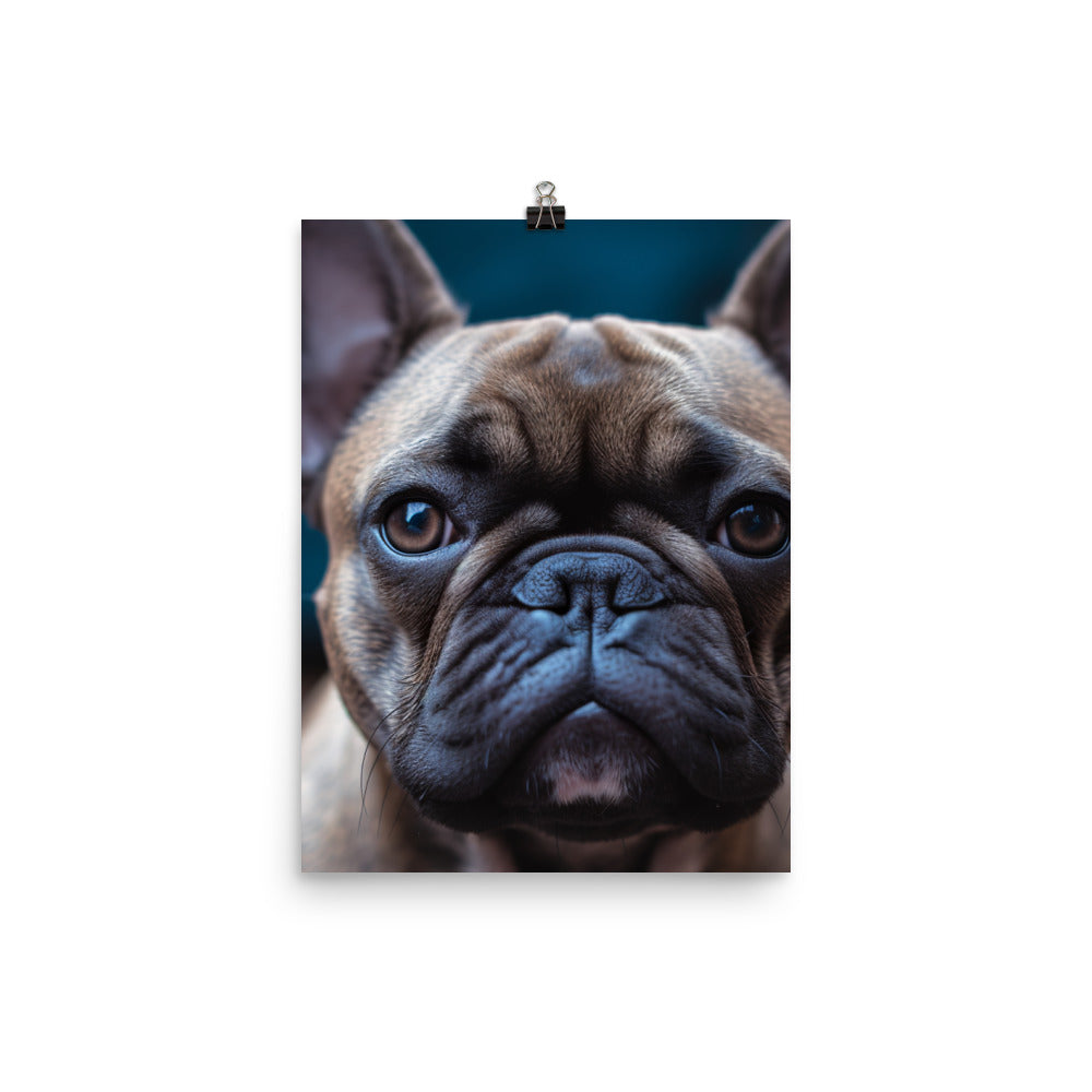 Frenchie portrait Photo paper poster - PosterfyAI.com