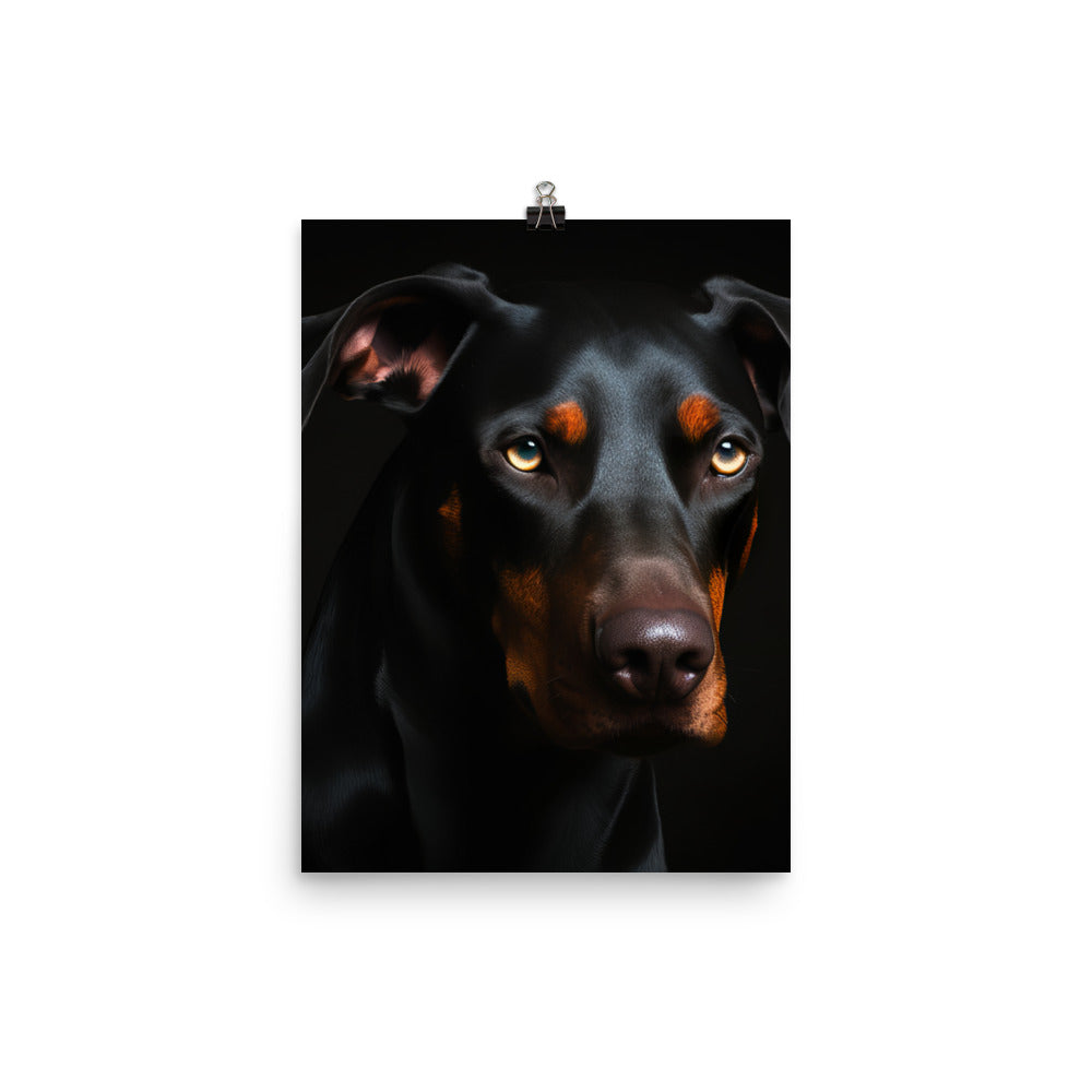 Doberman Pinschers piercing gaze Photo paper poster - PosterfyAI.com