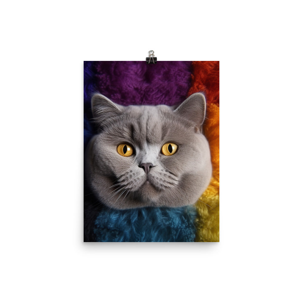 British Shorthair Cat Photo paper poster - PosterfyAI.com