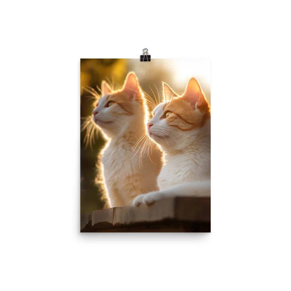 Turkish Van Cat Basking Photo paper poster - PosterfyAI.com