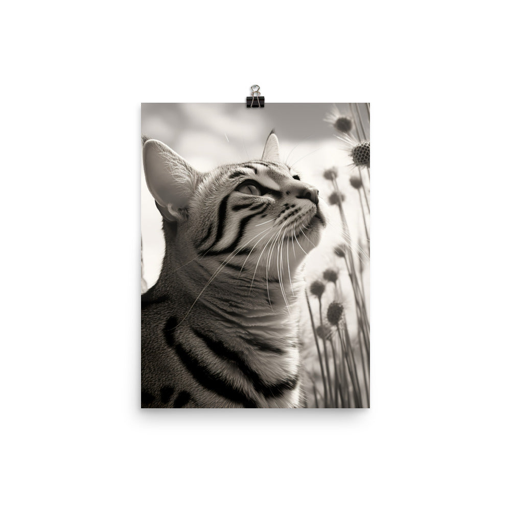 Egyptian Mau Cat Photo paper poster - PosterfyAI.com