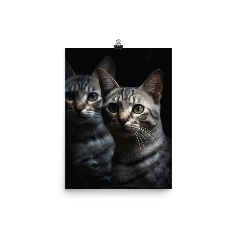 Egyptian Mau Cat Photo paper poster - PosterfyAI.com