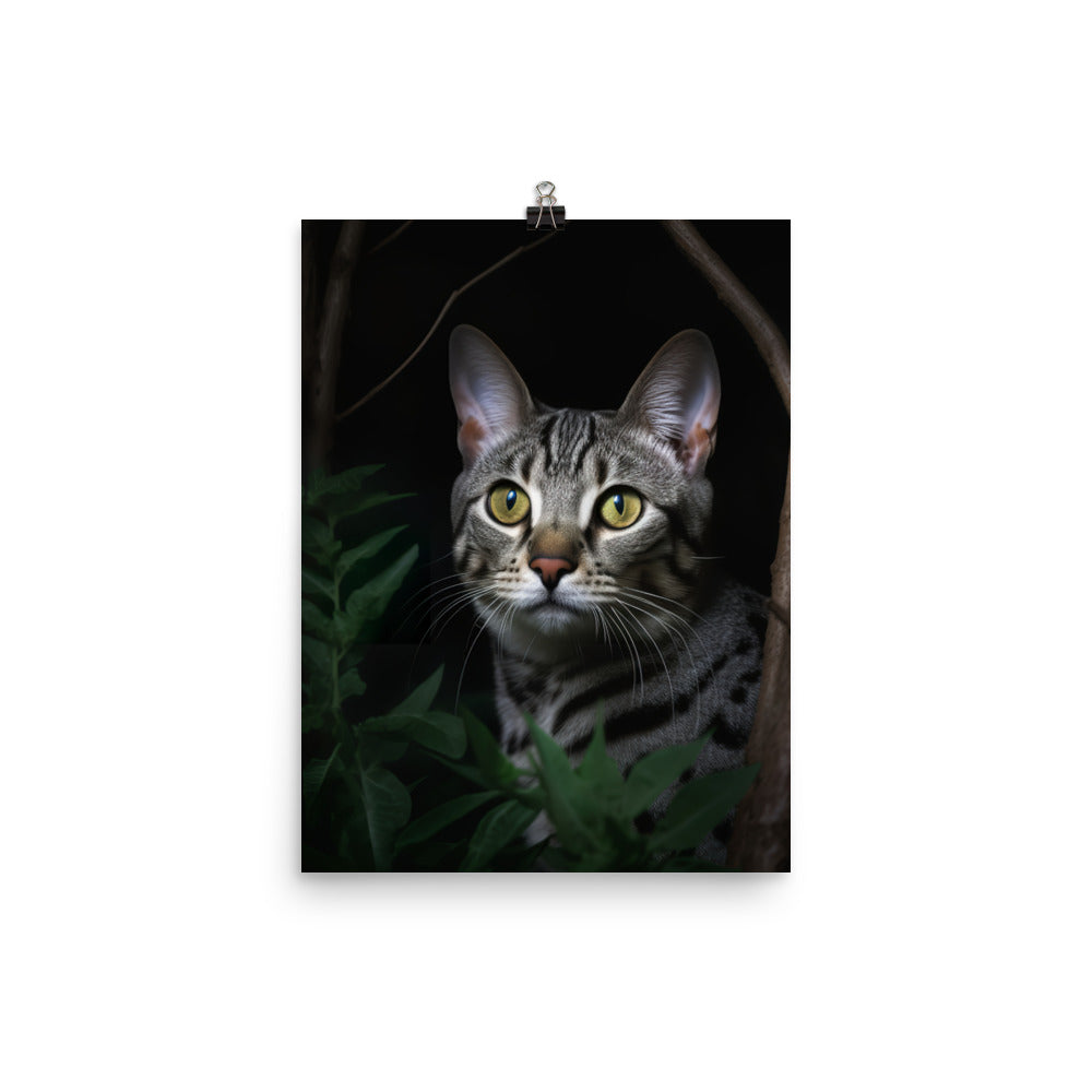 Egyptian Mau Cat Photo paper poster - PosterfyAI.com