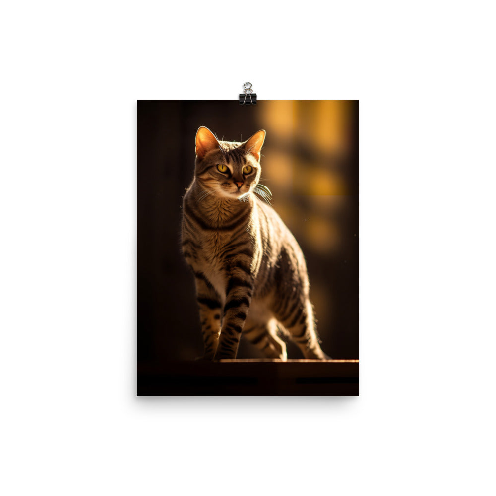 Egyptian Mau Cat Photo paper poster - PosterfyAI.com