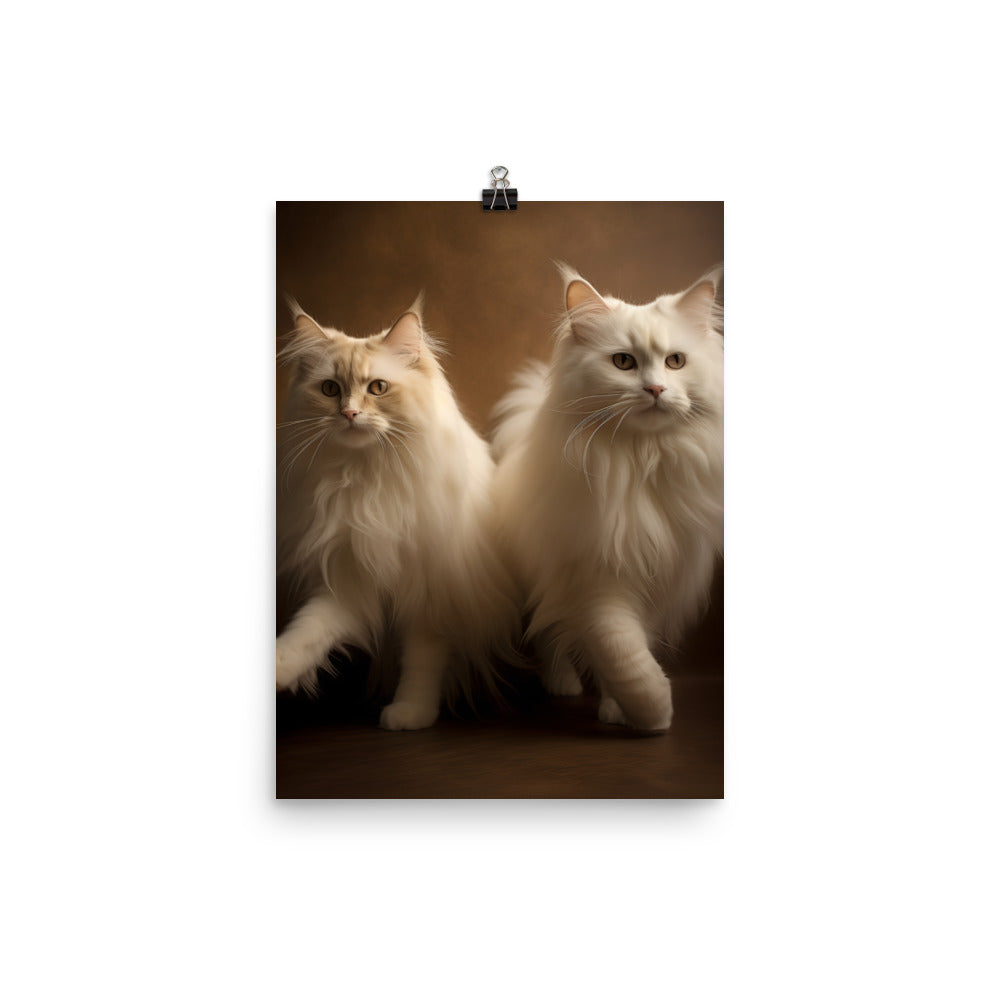 Ragdoll Cat in Motion Photo paper poster - PosterfyAI.com
