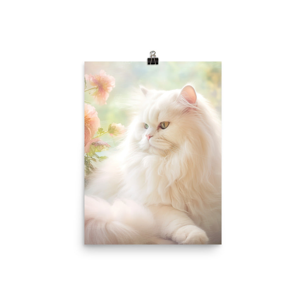 Persian Cat in Dreamy Pastel Photo paper poster - PosterfyAI.com