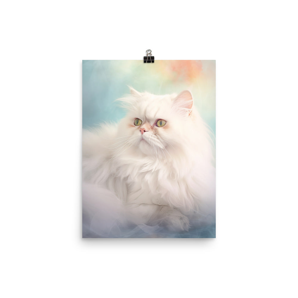 Persian Cat in Dreamy Pastel Photo paper poster - PosterfyAI.com