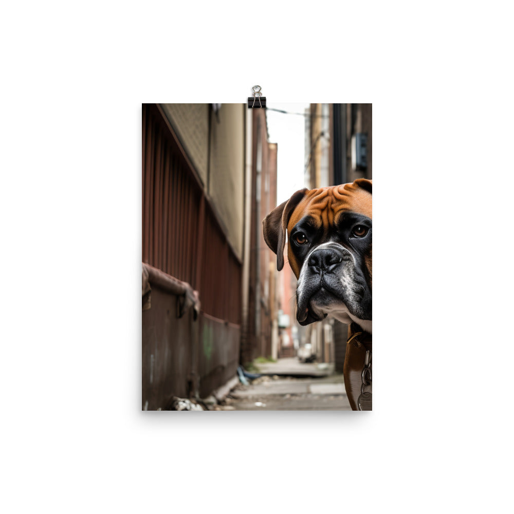 Boxer in the City Photo paper poster - PosterfyAI.com